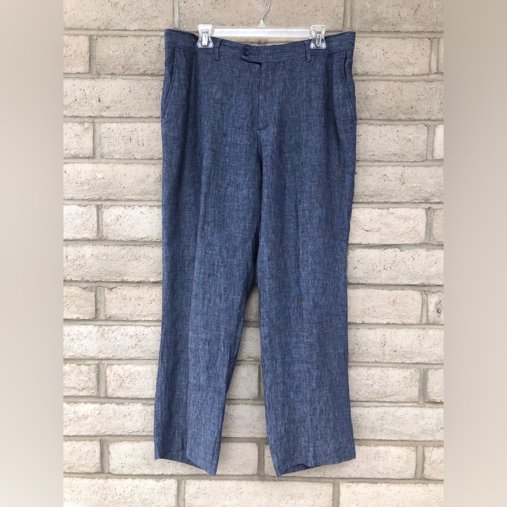 Men's Bachrach Blue Linen Pants Size 36R
